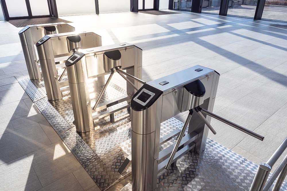 Electronic turnstile. Access system to the building. Pass throug entrance control turnstile for business and public property security, gta access control,P8MX+GC Brampton, Ontario