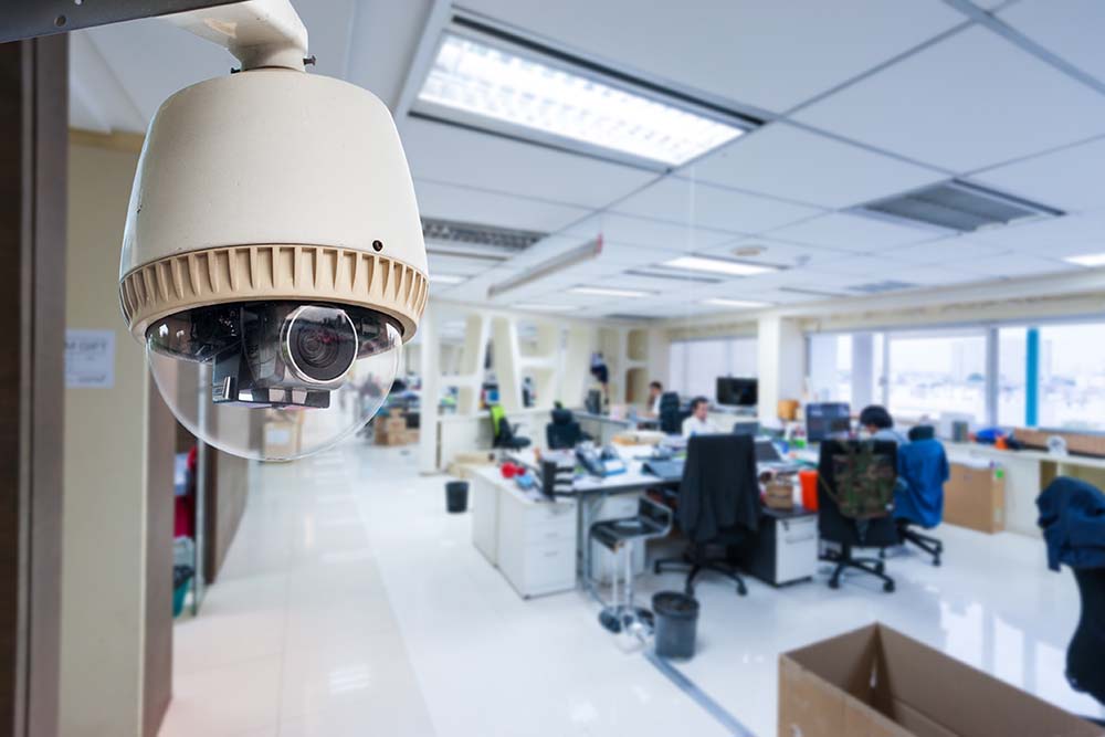 CCTV or surveillance operating in office building integrated-security-systems-safelink.